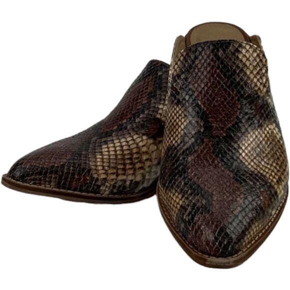Chinese Laundry Marnie Python Snake Print Mule Stacked Heel Loafers Clogs US 6 - Picture 4 of 9